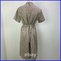 Vintage 70s Lari Lane Beige Matching Dress & Jacket Set Size 16