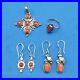 Vintage 925 Sterling Silver Matching Set Pendant Ring 2× Earrings