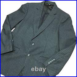 Vintage CARTIER 100% Wool Pinstriped Blazer Jacket & Vest Matching set MEN'S 38