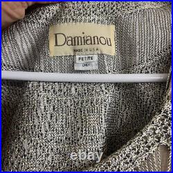 Vintage Damianou Gold Lace Fringe 2-Piece Set Petite Elegant Formal Outfit