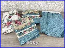 Vintage Dan River Twin Bed Set Comforter, Fitted Flat Sheet Pillow Case, Skirt