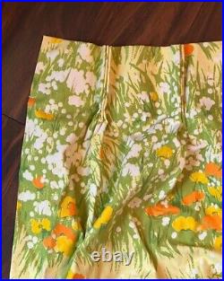 Vintage Danville Comforter With Matching Curtains 110x81 Yellow Green Floral Set