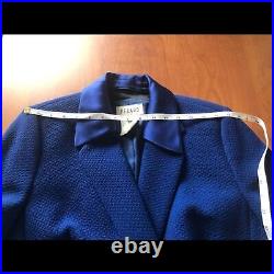 Vintage FERAUD 3-piece Cobalt Blue Blazer Skirt Matching Suit Set