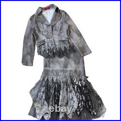 Vintage Fairycore Denim Matching Set Skirt And Jacket 2000 00s Grunge Preppy