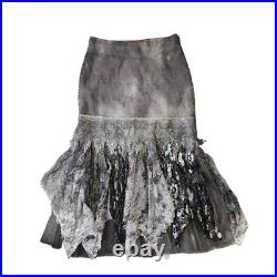 Vintage Fairycore Denim Matching Set Skirt And Jacket 2000 00s Grunge Preppy