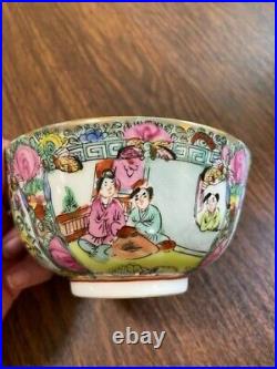 Vintage Famille Rose Medallion Matching Rice Bowls Set 12 Porcelain & Serving