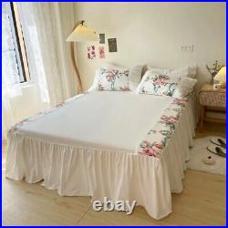 Vintage Floral Bedding Set Dovet Cover Ruffle Bedskirt Pillowcases Home Textiles