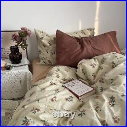 Vintage Floral Print Bedding Set Quilt Cover Bed Sheet Pillowcases Home Textiles