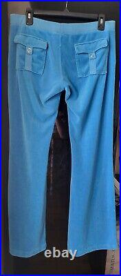 Vintage JUICY COUTURE Velour Matching Set BLUE Tracksuit top XL, Pants L
