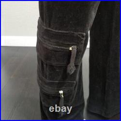 Vintage Juicy Couture Black TrackSuit Set Medium Large Matching Jacket Pants