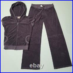 Vintage Juicy Couture TrackSuit Purple Matching Set Medium Jacket Pants y2k Rare