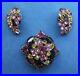 Vintage Juliana Delizza & Elster Brooch And Matching Clip-on Earrings Set