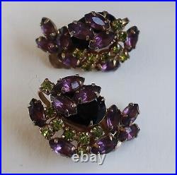 Vintage Juliana Delizza & Elster Brooch And Matching Clip-on Earrings Set