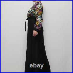 Vintage Late 60s Dress Set Matching Maxi Dress and Cropped Sheer Jacket