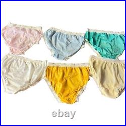 Vintage Lot Luxer Dame Panties Size 6 Satin Lace Nylon Gusset Matching Set