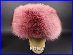 Vintage Mariella Burani Pink Fox Fur Hat & Matching Muff Set Made in Italy