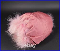Vintage Mariella Burani Pink Fox Fur Hat & Matching Muff Set Made in Italy