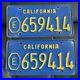 Vintage Matching California CA Exempt License Plate Set