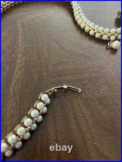 Vintage Matching Pearl Necklace And Bracelet