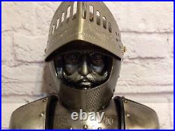 (Vintage) Medieval Armor Body Liquor Serving Set & Match. Helmet Ice Bucket