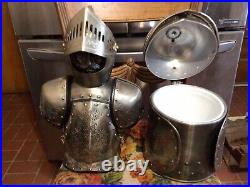 (Vintage) Medieval Armor Body Liquor Serving Set & Match. Helmet Ice Bucket