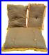 Vintage Mid Century Sofa Chair Cushion Bolster Pillows Buttons Gold Matching Set