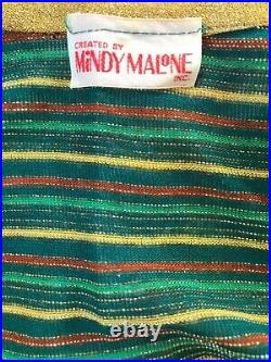 Vintage Mindy Malone Red/Green/Gold Matching Sweater and Maxi Dress Set, Size S