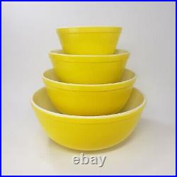 Vintage Pyrex Matching Yellow Mixing Nesting Bowl Full Set 401, 402, 403, 404