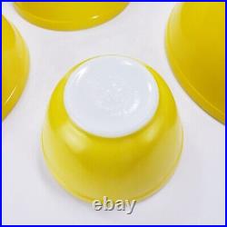 Vintage Pyrex Matching Yellow Mixing Nesting Bowl Full Set 401, 402, 403, 404