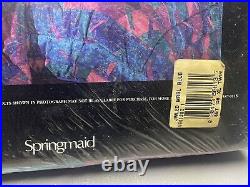 Vintage Springmaid Jeweled Marble Blue Andre Richards Extra Long Twin Sheet Set