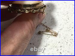 Vintage Three Graces Cameo Brooch/Pendant, Ring & Stud Earrings Matching Set 9K