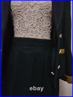 Vintage Tiroler Loden Austria New Wool 2pc Skirt Suit Matching Set Size 38 Green