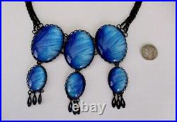 Vintage Victorian-Style Butterfly Wing Choker/Necklace With Matching Earrings