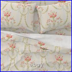 Vintage Victorian Style Damask 100% Cotton Sateen Sheet Set by Spoonflower