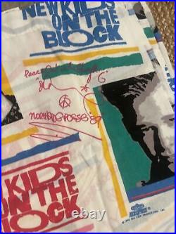 Vintage new kids on the block twin size sheet set. 3 Piece Set With Signatures