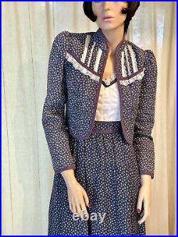 Vtg GUNNE SAX Jessica SunDress Matching Quilted Jacket Set