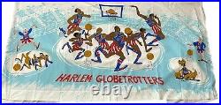 Vtg Harlem Globetrotters Twin Sheet Set Basketball Cartoon Series Comic Complete